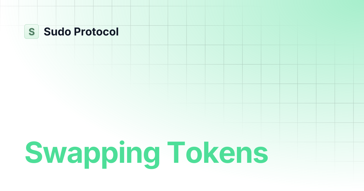 Swapping Tokens | Sudo Protocol